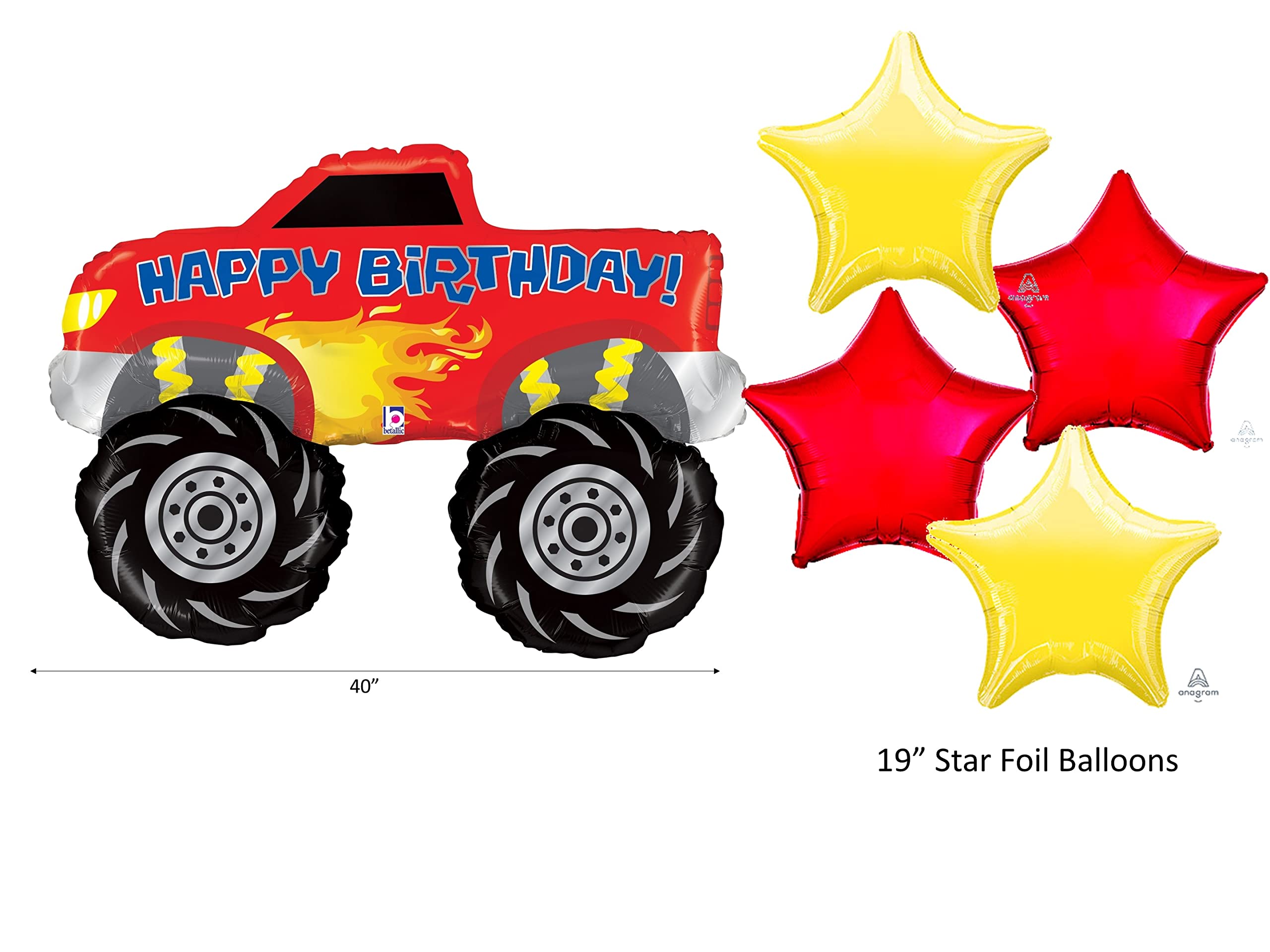 Monster Truck Birthday Party Supplies Bundle - Table Set with Decorations for 16 Guests | Perfect for Kids' Birthday Parties, Themed Events & Decorations
