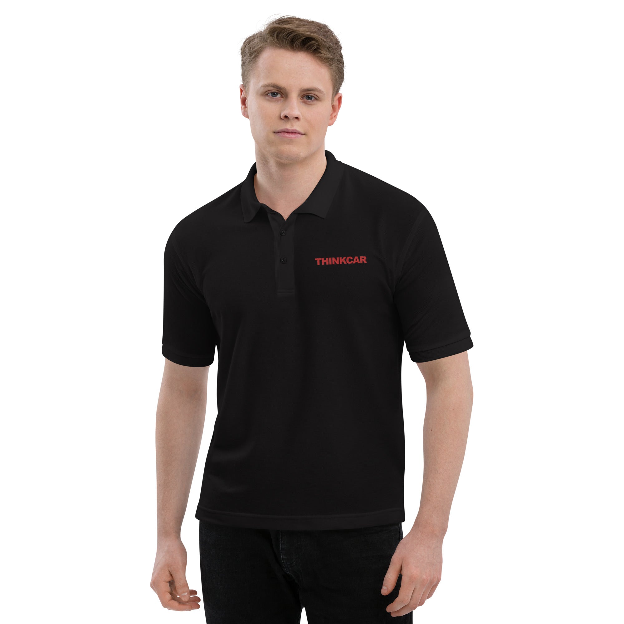 Men's Embroidered Polo Shirt - Relaxed Fit, 65% Polyester 35% Cotton, Flat Knit Collar & Cuffs | All-Season Comfort for Casual Wear, Office & Golf