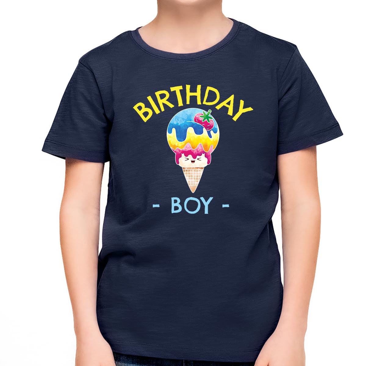 Birthday Boy Shirt with Ice Cream Design - Fun & Cute Birthday Gift for Boys - Perfect for Birthday Parties, Celebrations & Special Occasions