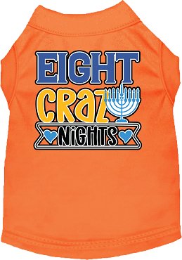 Eight Crazy Nights Screen Print Dog Shirt - Funny Christmas Pet Apparel in Multiple Colors - Perfect for Holiday Parties & Festive Pet Photos