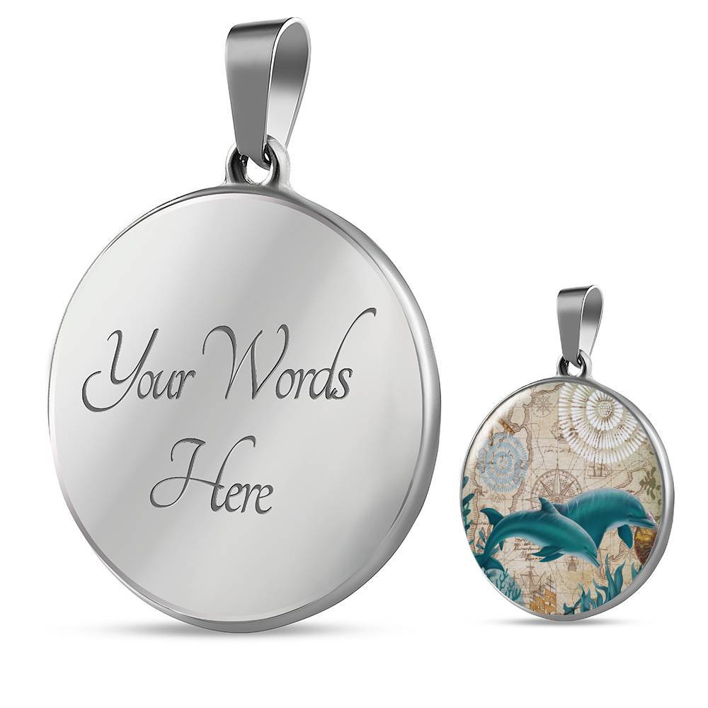 Dolphin Love Necklace - Sterling Silver Dolphin Pendant with 18