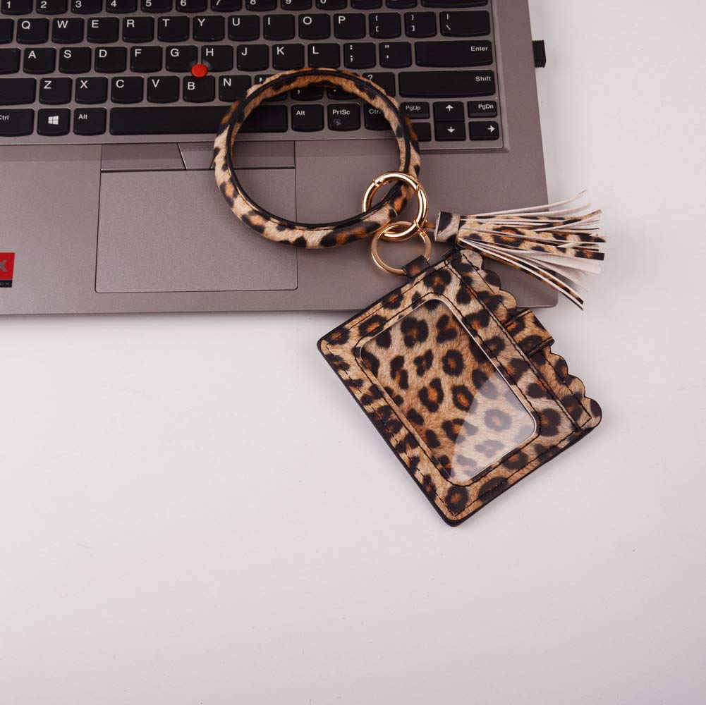 Lantintop Women's PU Leather Multifunctional Bangle Keychain - Key Ring Card Holder with Matching Wristlet Wallet for Girls & Ladies | Perfect for Daily Use, Travel, and Gift Giving