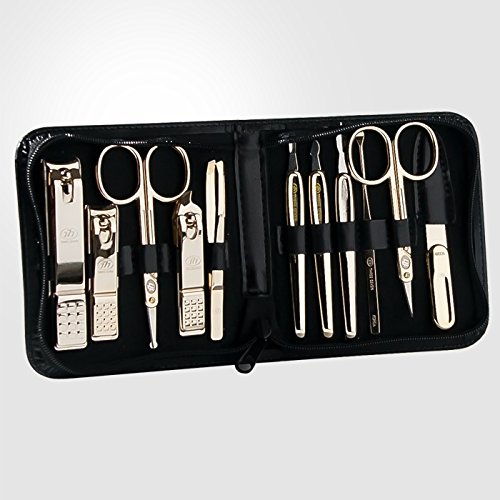 777 Three Seven 11-Piece Grooming Kit for Men - TS-810CHROME Chrome Plated Stainless Steel - Perfect for Travel, Home & Professional Barber Use