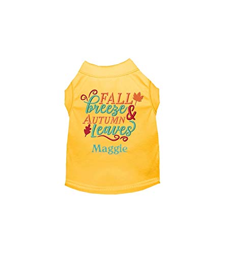 Fall Dog Shirt with Autumn Leaves Print - Cozy Thanksgiving Outfit for Dogs - Perfect for Seasonal Photos & Holiday Gatherings