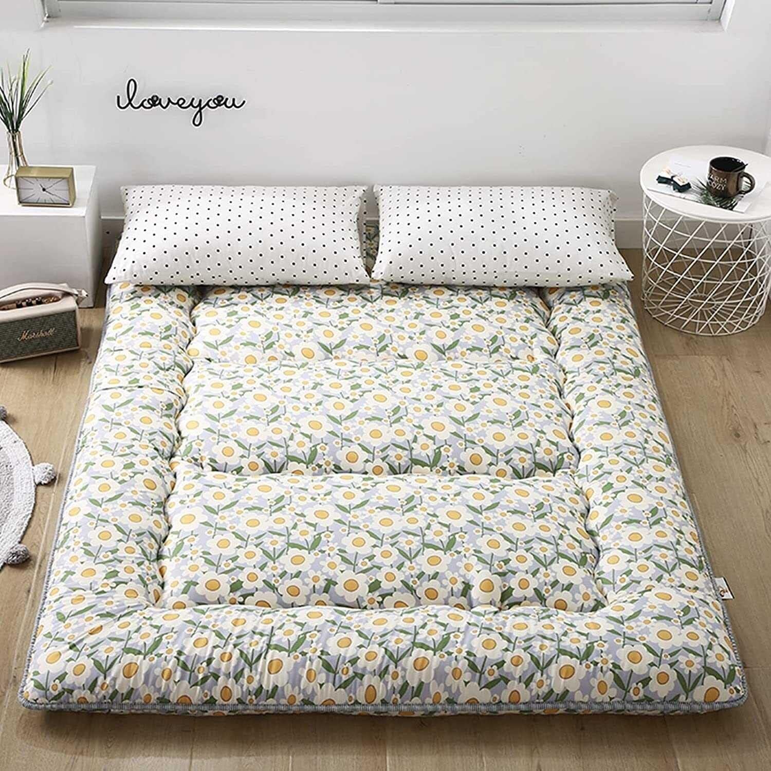 Japanese Floor Mattress Futon - Foldable Thickened Tatami Mat for Camping, Travel & Home Use - Portable Sleeping Mat for Adults & Kids (120x200cm) - Perfect for Guest Beds, Camping Trips & Kids' Rooms