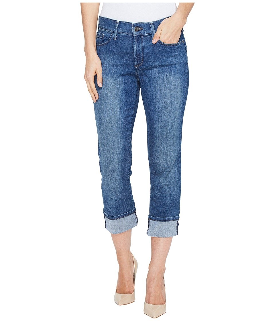 NYDJ Women's Dayla Wide Cuff Capri Jeans - Stretch Denim Pants for Casual Wear & Summer Outfits | Comfortable Mid-Rise Fit for Work, Travel & Everyday Style