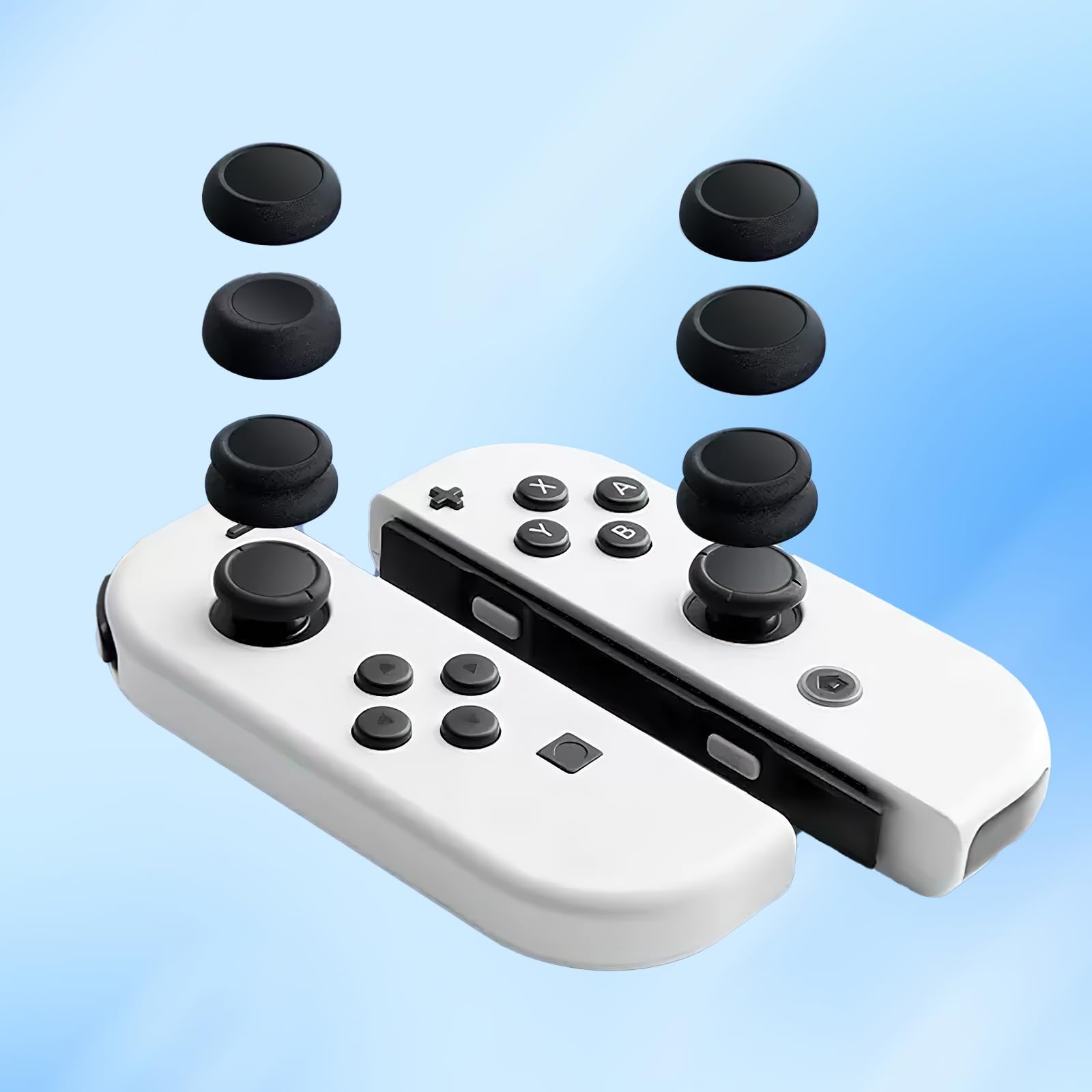 6 Pack Silicone Thumb Grips for Nintendo Switch/Lite/OLED - Ergonomic Joystick Caps for Enhanced Gaming Comfort - Perfect for Switch Controllers, Joy-Cons & Pro Controllers (Black) - Ideal for Long Gaming Sessions & Improved Grip