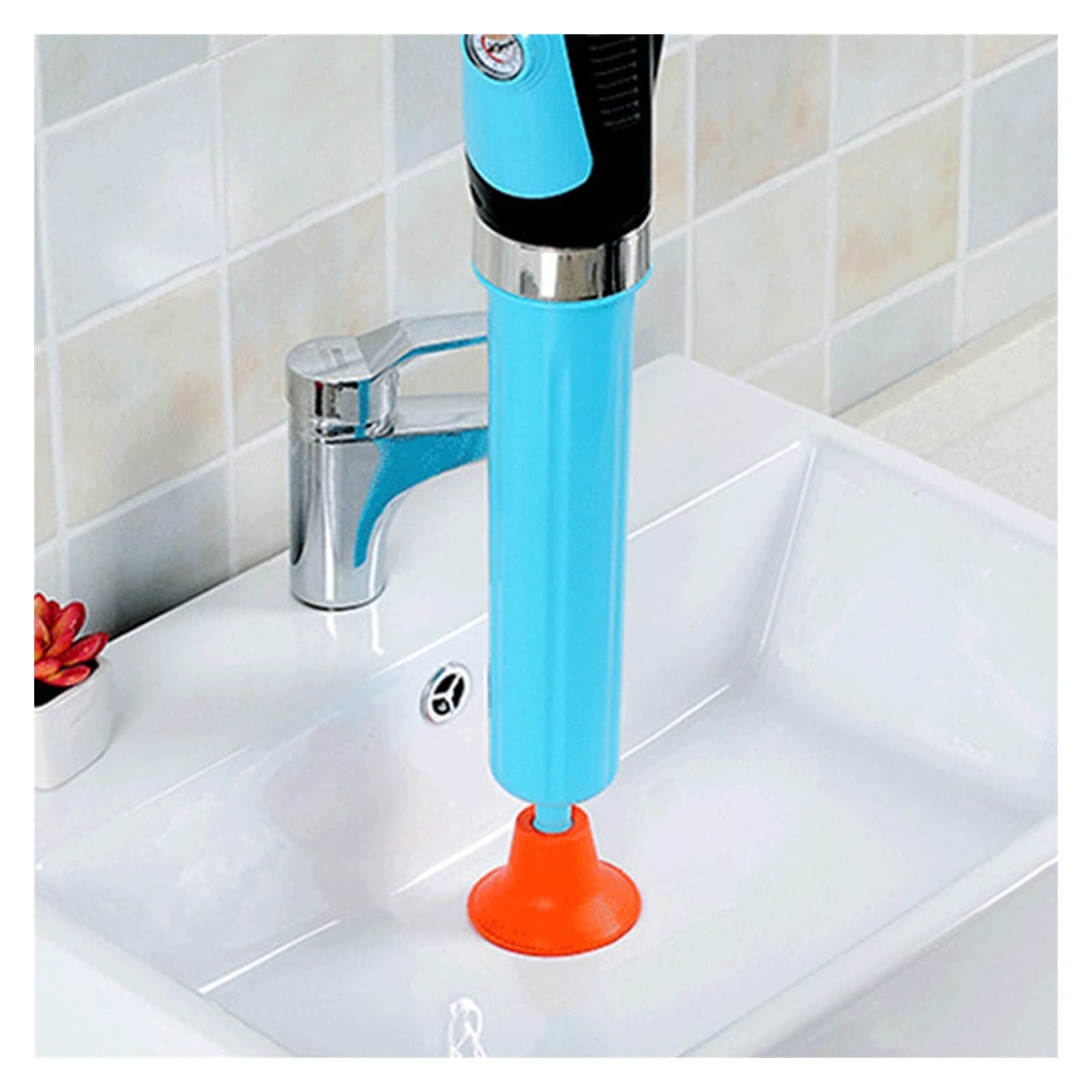 Powerful Toilet Plunger with Replaceable Heads - Heavy Duty Drain Blaster Gun for Clogged Toilets, Sinks, Bathroom Floor Drains & Pipes - Detachable Bathroom Plunger Unblocker - Perfect for Home, RV & Commercial Use