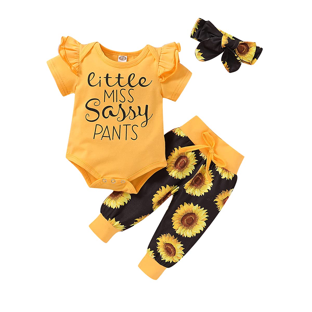 Organic Cotton Newborn Baby Girl Outfit Set - Ruffled Long Sleeve Bodysuit & Floral Harem Pants | Soft Comfortable Infant Clothes for Photoshoots, Playdates & Special Occasions