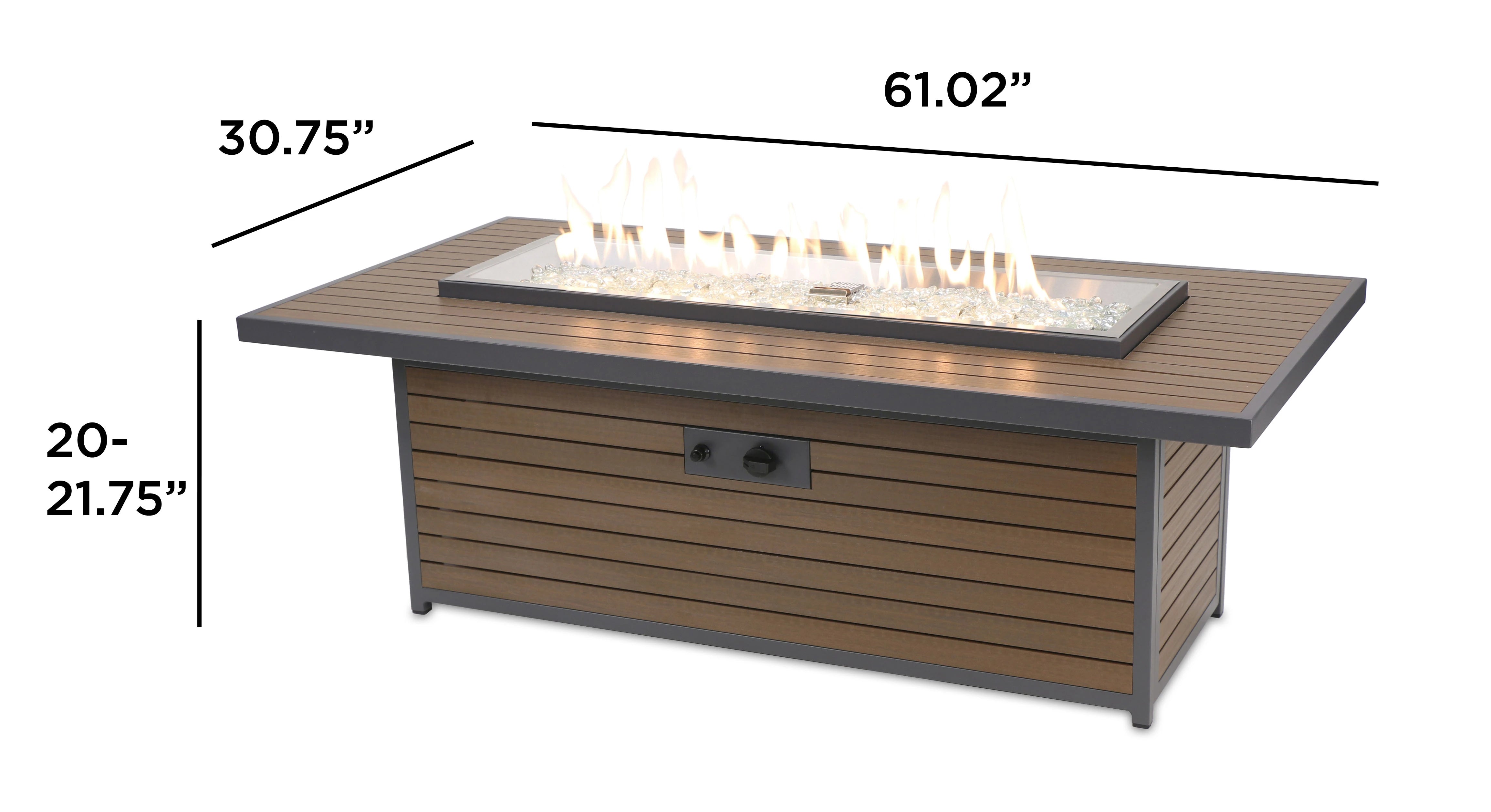 Kenwood Linear Gas Fire Pit Table - Outdoor Patio Heater with Modern Design for Backyard, Deck & Garden Gatherings