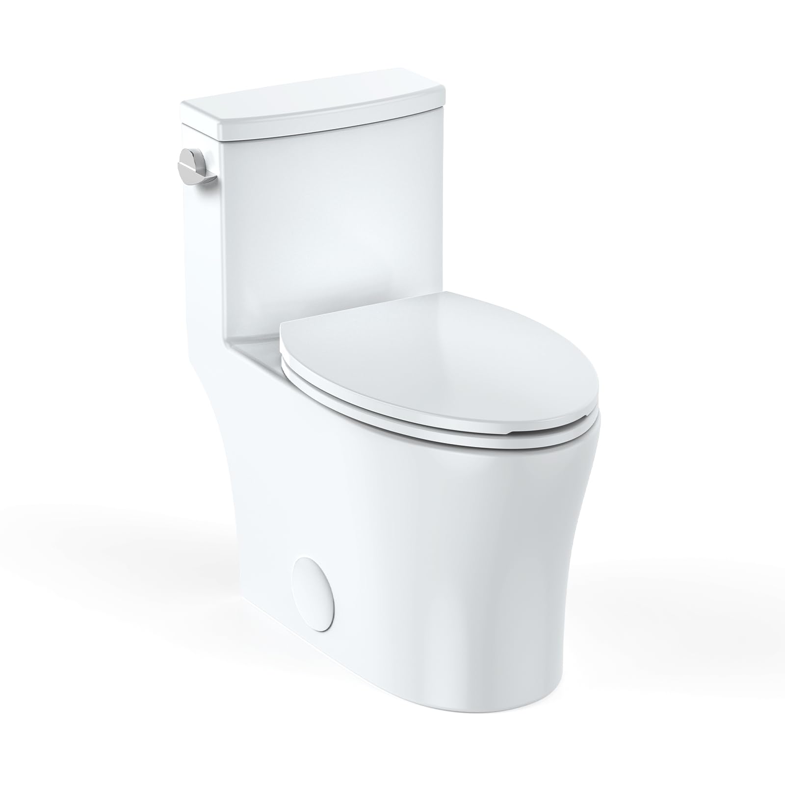 Elongated One-Piece Toilet with Soft-Close Seat | 1.28 GPF Powerful Flush | Left Side Trip Lever | 12