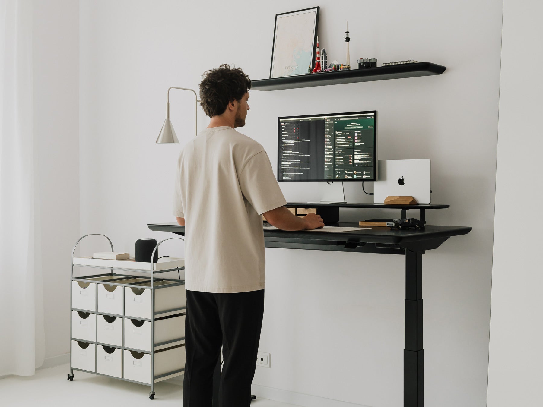 Ergonomic Adjustable Standing Desk Pro - Electric Height Adjustable Workstation for Home & Office, Perfect for Remote Work, Gaming & Study