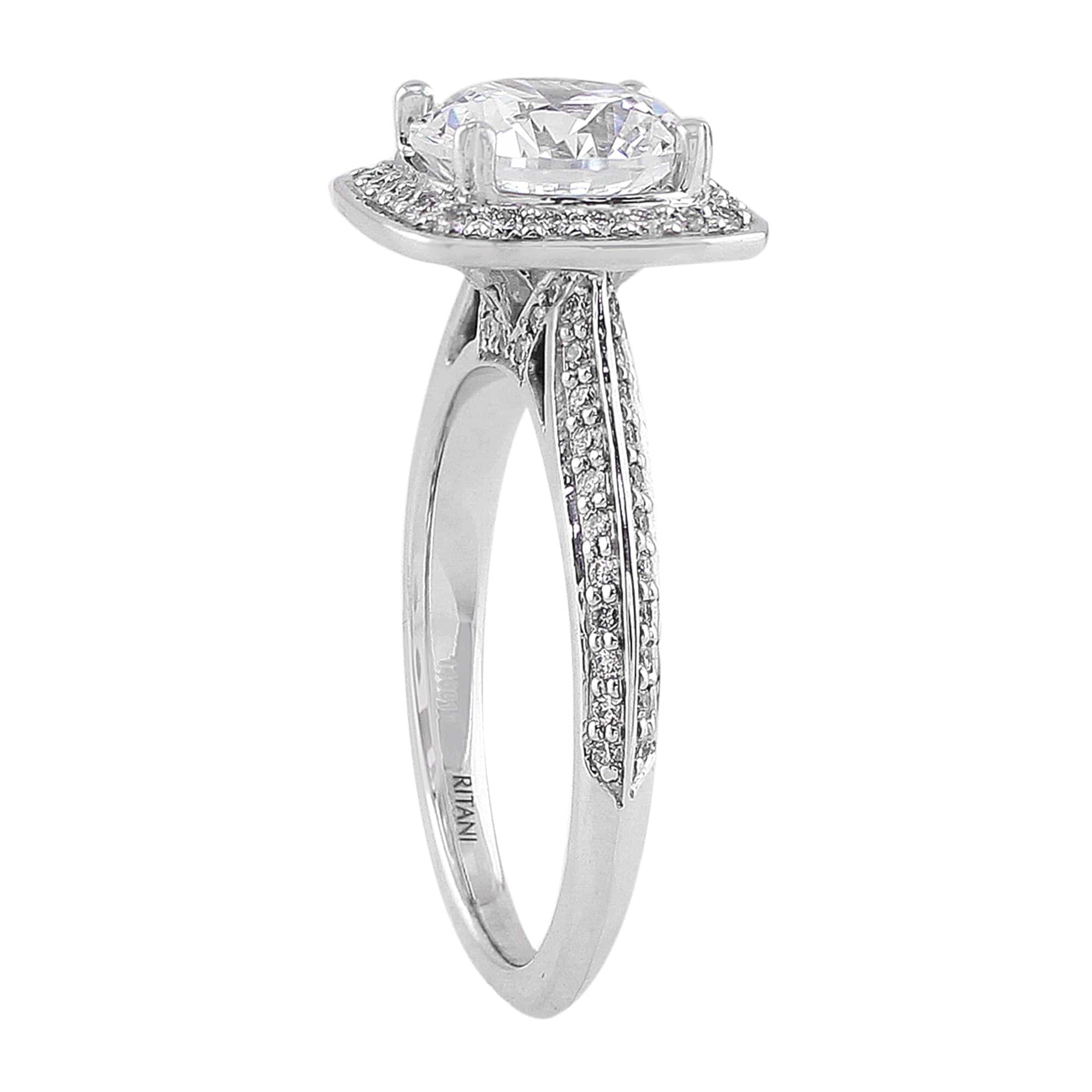 18K White Gold Micro Pave Diamond Ring Set - Elegant Wedding & Engagement Jewelry for Women - Perfect for Proposals, Anniversaries & Special Occasions