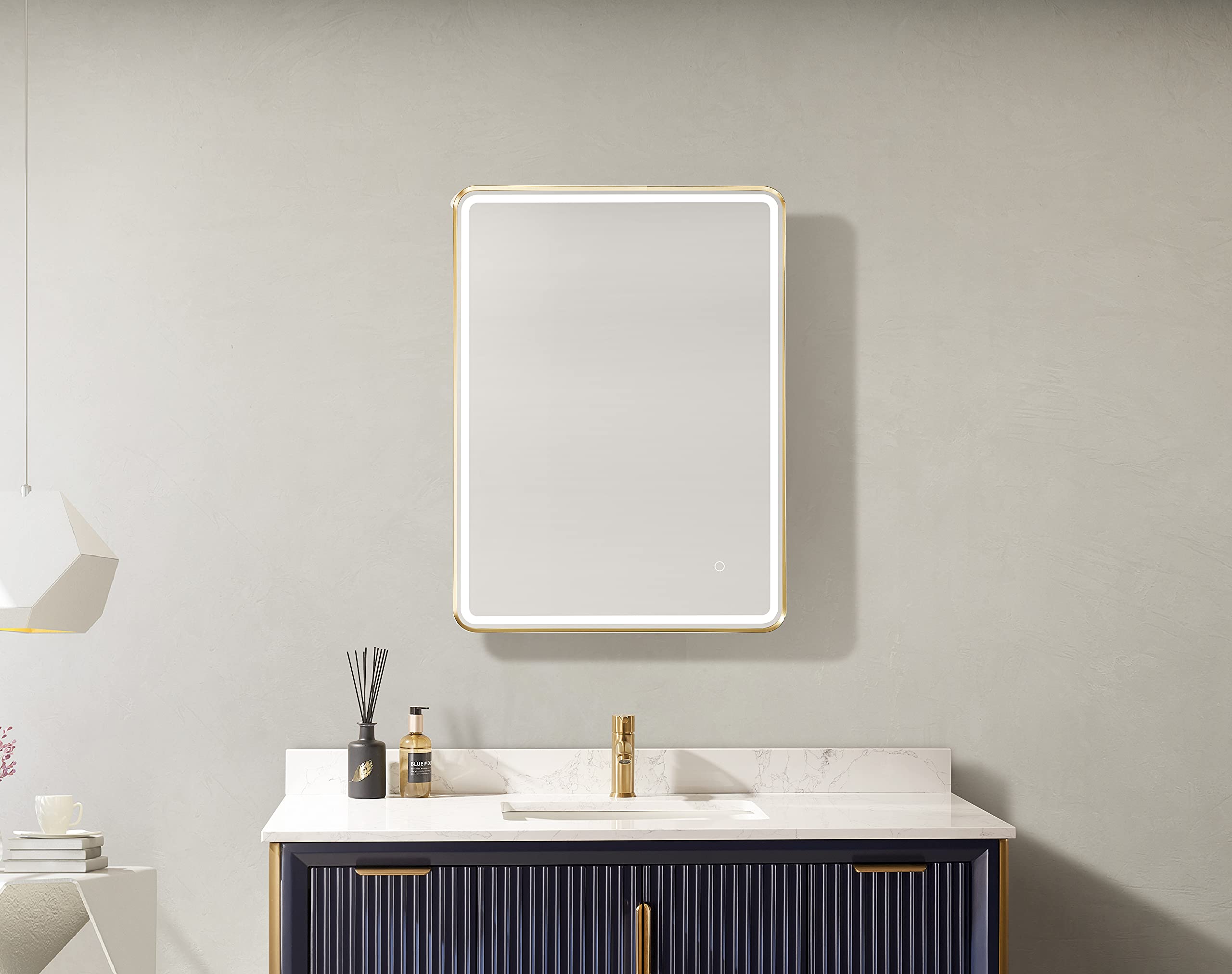 Vinnova Piceno 24 Inch Rectangle LED Bathroom Mirror with Adjustable Lighting - Perfect for Makeup, Shaving & Modern Vanity Decor