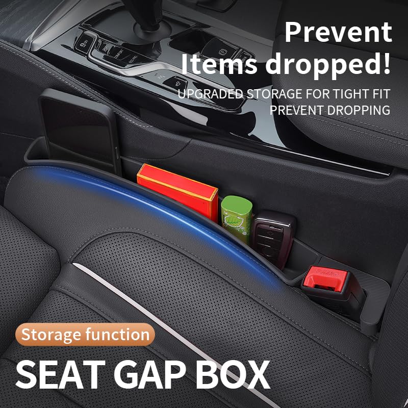 Premium Car Seat Gap Filler & Organizer with Phone Holder - Universal Fit for Cars, SUVs & Trucks (2-Pack, Black) - Prevent Lost Items & Keep Your Vehicle Neat
