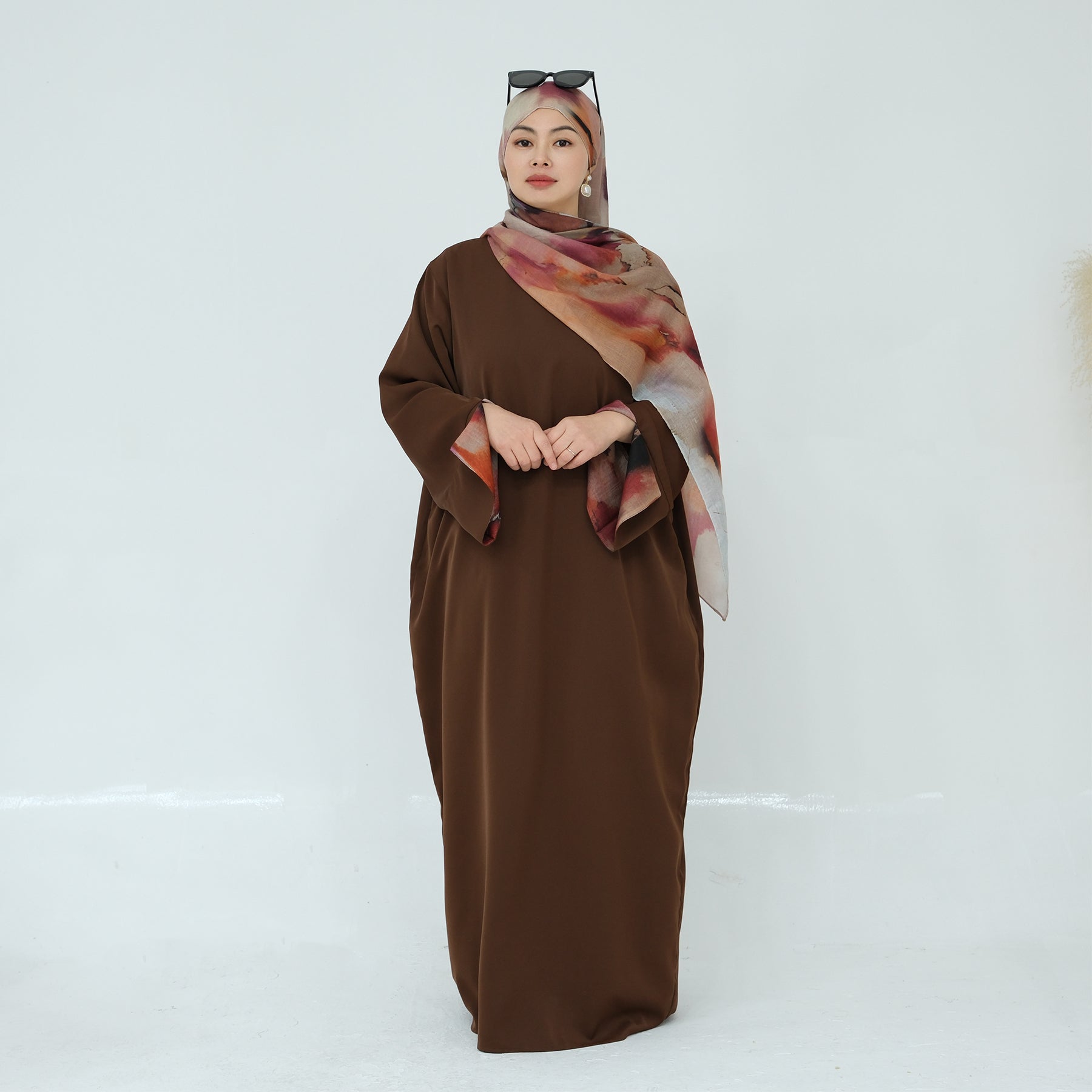 Chloe Abaya and Hijab Set - Elegant Brown Islamic Modest Dress for Women | Perfect for Prayer, Eid, and Special Occasions