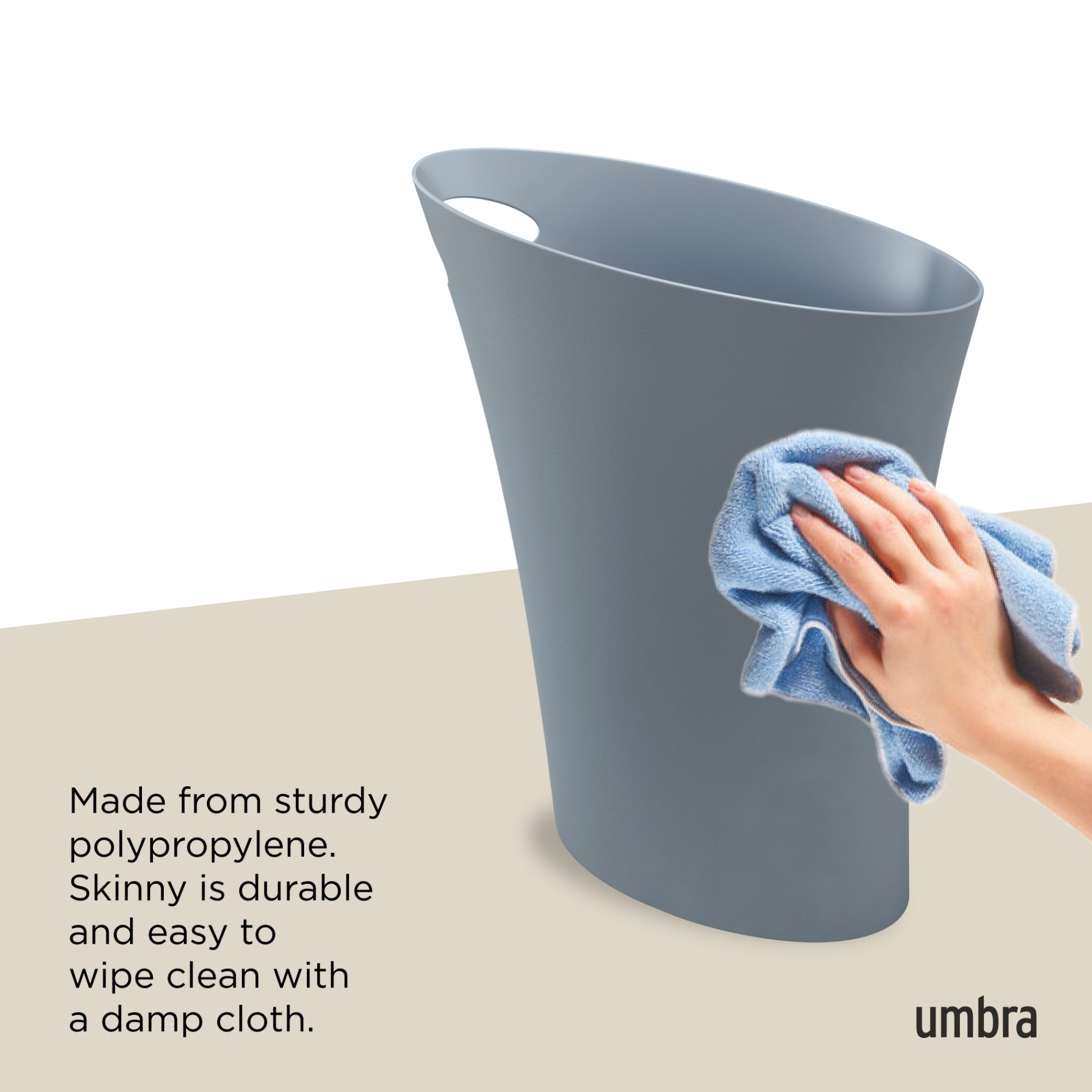 Slim Trash Can - Small Space Garbage Bin for Bathroom, Kitchen, Office & Dorm - Odor Control & Space Saving Waste Basket