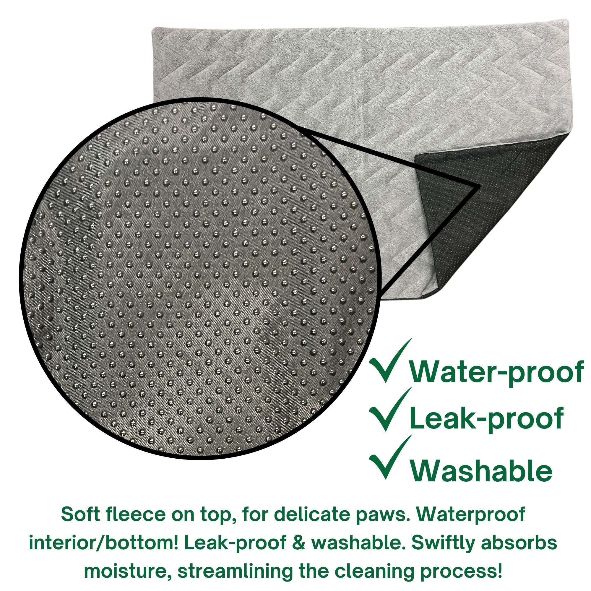 Soft Fleece Tray Liner for Dogs & Cats - Non-Slip Pet Feeding Mat, Waterproof & Washable - Perfect for Food Bowls, Crates, and Car Seats