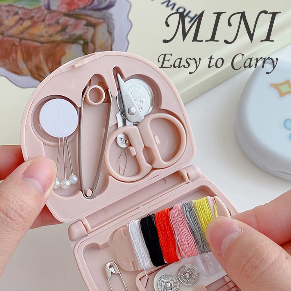 RIANZ Mini Travel Sewing Kit - Portable Folding Sewing Box with Needles, Thread, Scissors, Pins & Accessories (1 Piece) - Perfect for Travel, Emergency Repairs & DIY Crafts