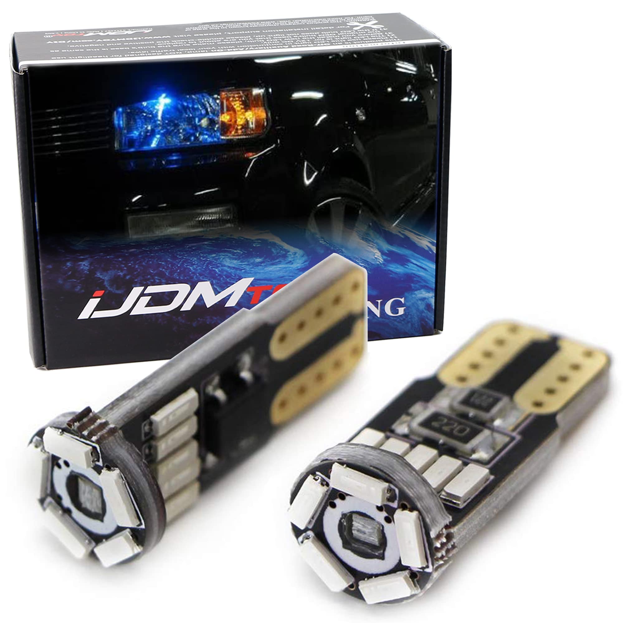 iJDMTOY 15-SMD-1210 168 194 2825 LED Bulbs - Ultra Bright Blue LED Lights for Parking & City Lights - Perfect for Car, Truck, Motorcycle Interior & Exterior Lighting Upgrades