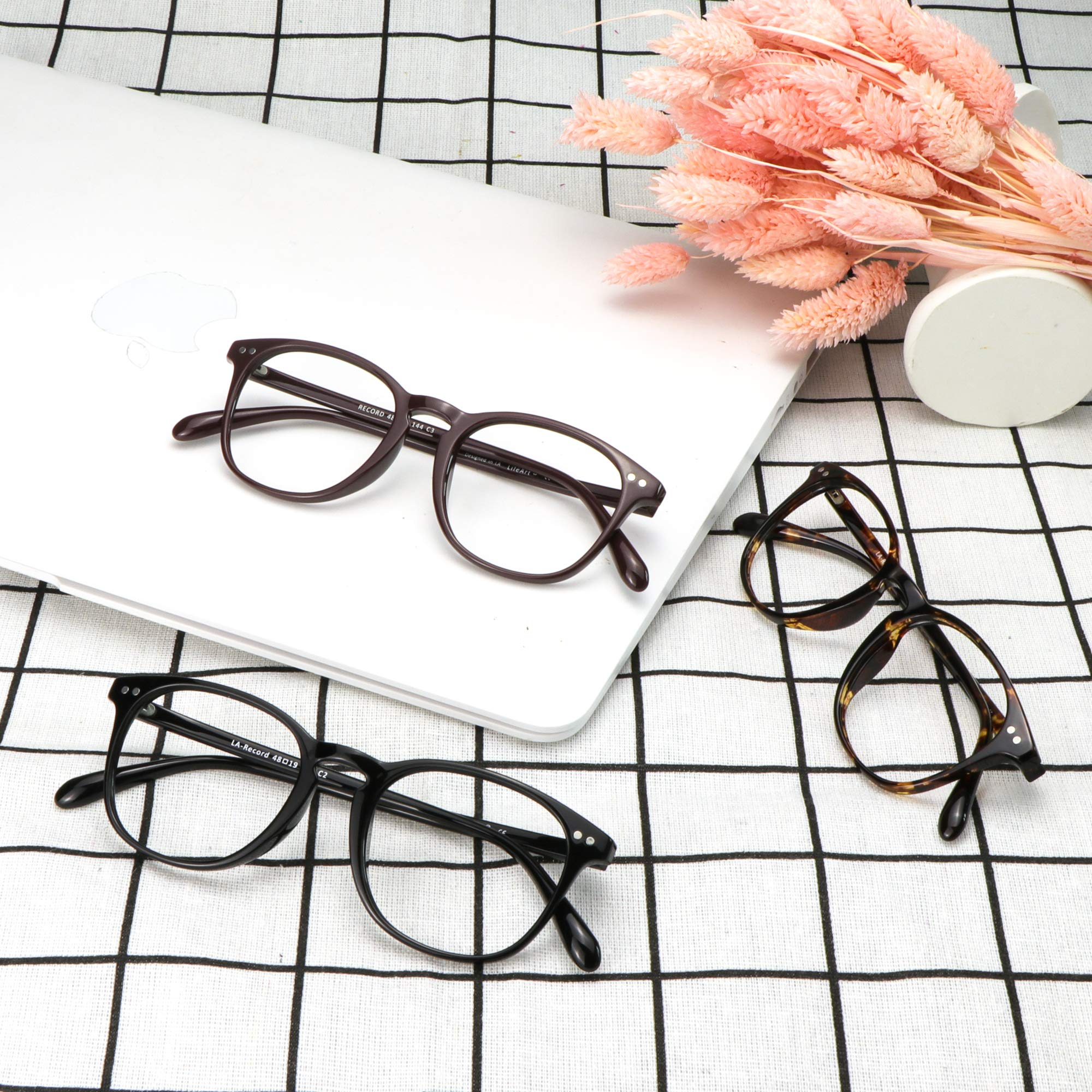 Blue Light Blocking Glasses 3 Pack - Square Frame Computer & Gaming Glasses for Men & Women - Anti Eyestrain, UV Protection - Perfect for Office Work, Online Classes & Nighttime Screen Use