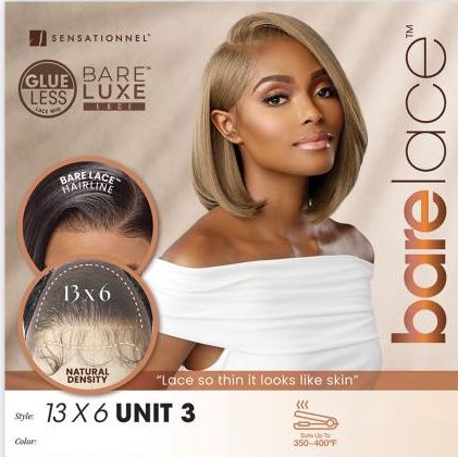 Sensationnel Bare Lace Glueless Wig Unit 3 13x6 - Breathable HD Lace Front Wig for Natural Look | Perfect for Daily Wear, Cosplay & Protective Styling
