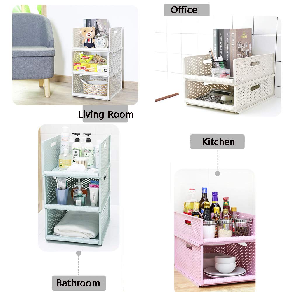 Stackable Plastic Wardrobe Organizer Drawers - Multifunctional Storage Shelves & Closet Cabinet Cubes for Clothes, Shoes, Toys & Towels | Perfect for Bedroom, Closet & Living Room Organization