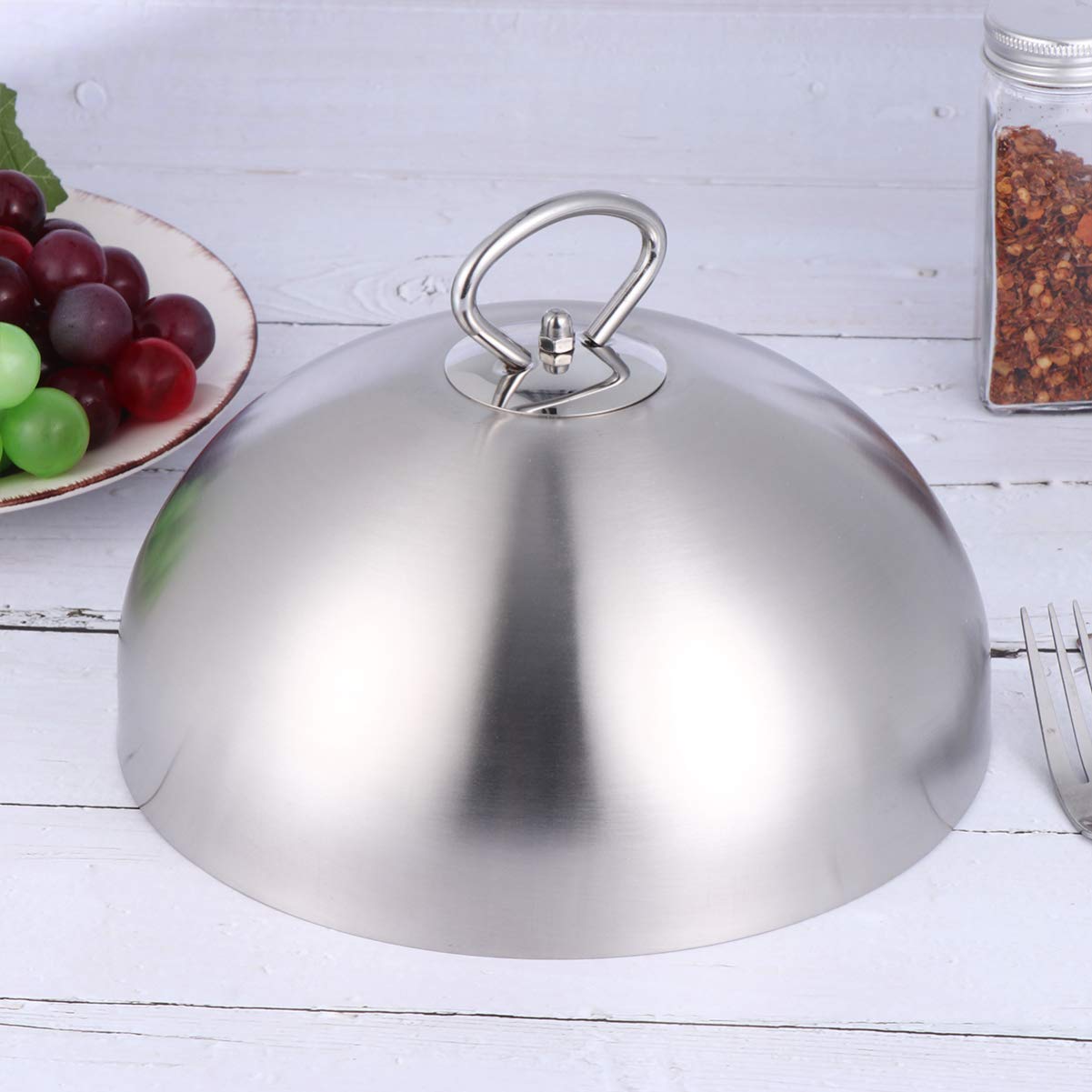 Premium Stainless Steel Cheese Melting Dome - 20cm Round Basting & Steaming Cover with Handle for Flat Top Griddles | Durable Indoor & Outdoor Grill Accessory for Burgers, Pancakes & BBQ Cooking