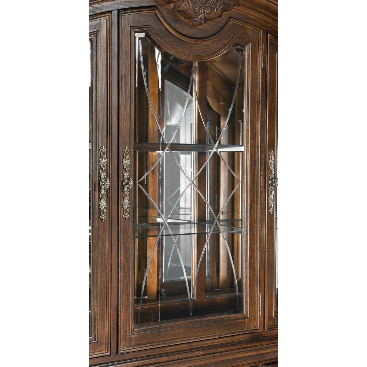 Bergen Collection Dark Oak Buffet & Hutch - Rustic Dining Room Sideboard with Storage for Home Decor | Perfect for Farmhouse, Cottage & Traditional Dining Spaces