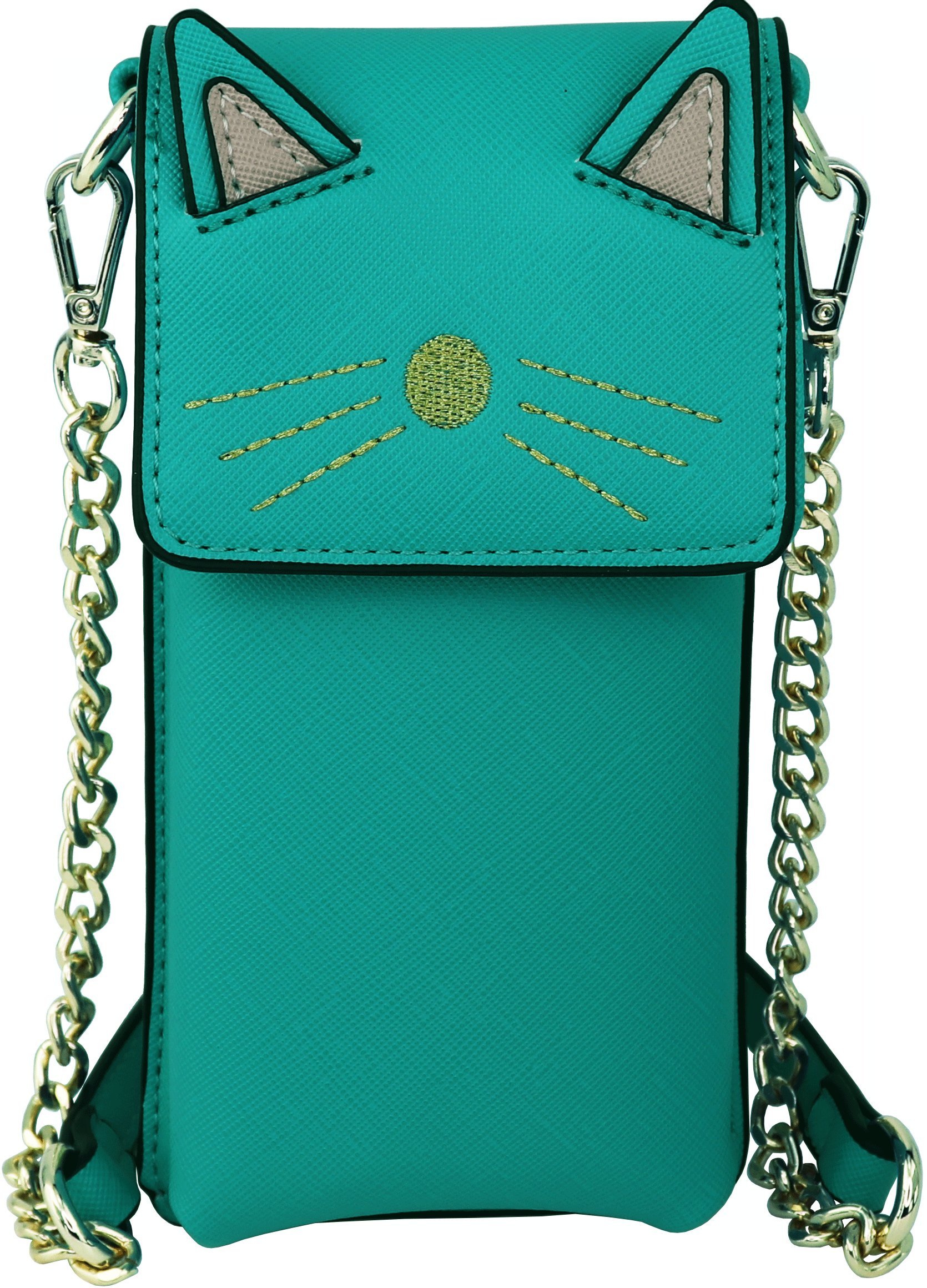 B BRENTANO Vegan Saffiano Leather Cat Crossbody Phone Purse for Women - Fashionable Animal Print Shoulder Bag for iPhone, Wallet & Essentials | Perfect for Work, Travel & Daily Use