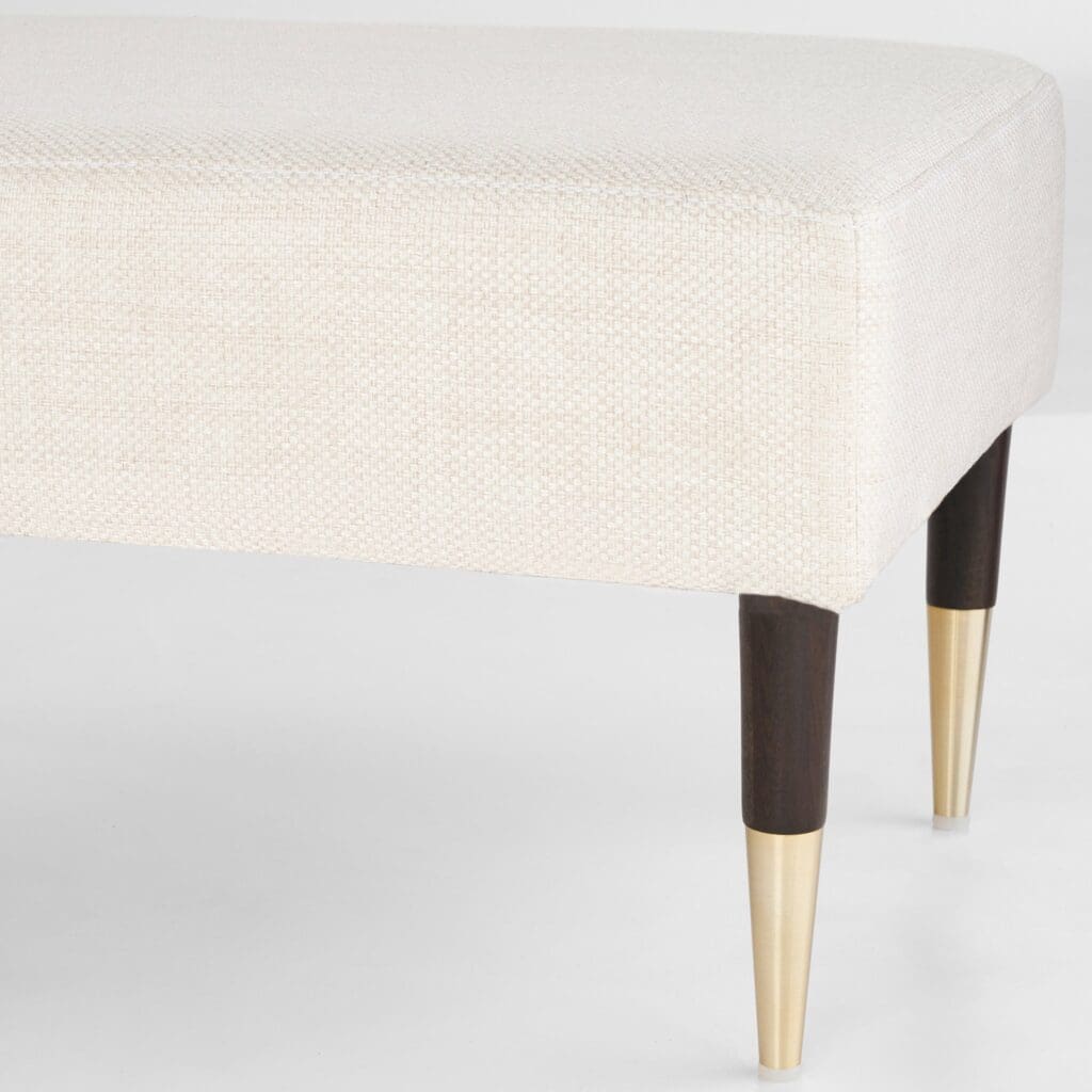 Cyan Design 11728 Oscar Ottoman in Dark Brown & Cream - Stylish Footstool for Living Room, Bedroom, or Office Decor