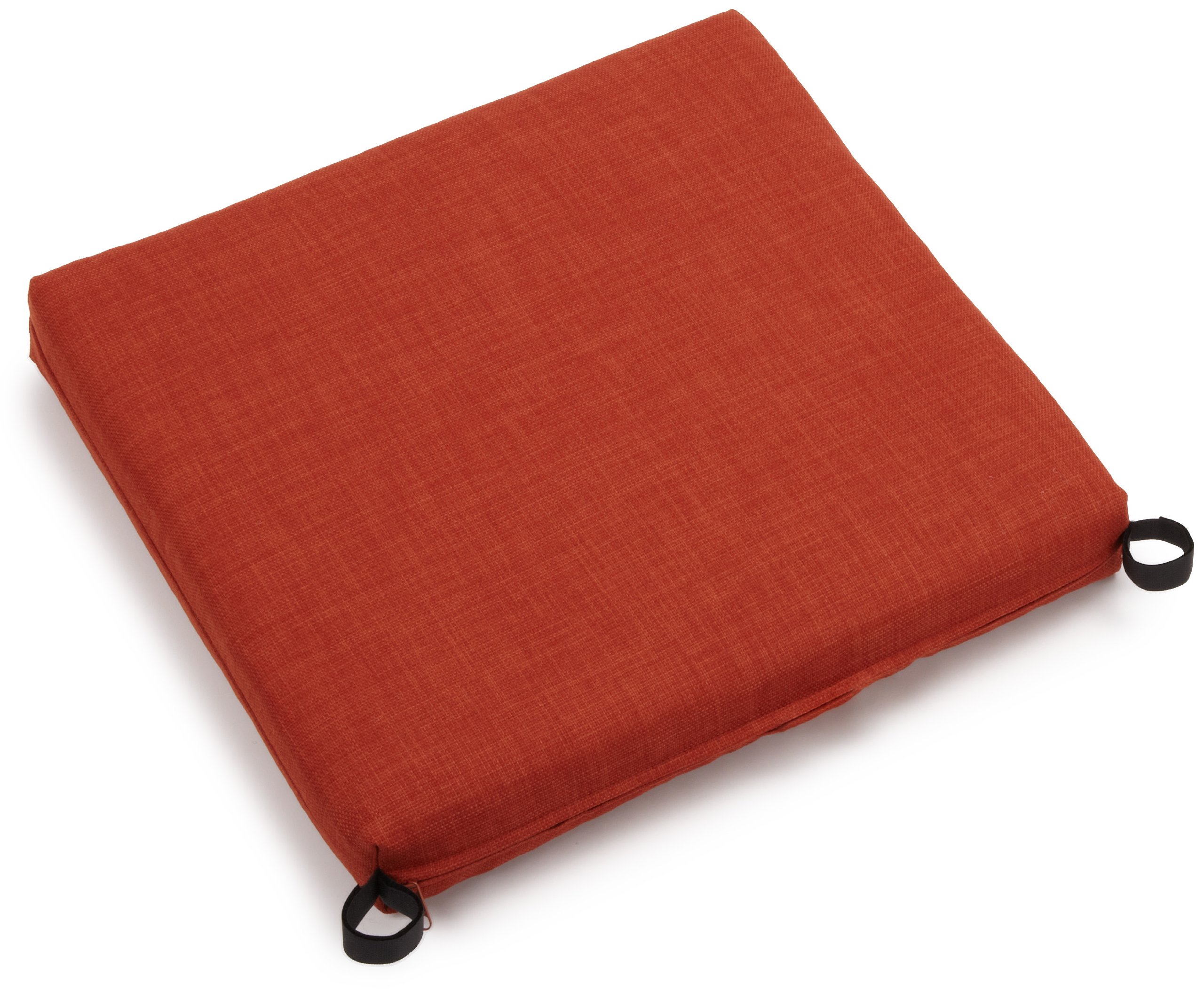 Blazing Needles Outdoor Spun Poly All-Weather Cushions (19x20x3.5 Inches) - UV Resistant, Zippered, Cinnamon (Set of 2) - Perfect for Patio Furniture, Poolside Loungers & Garden Chairs