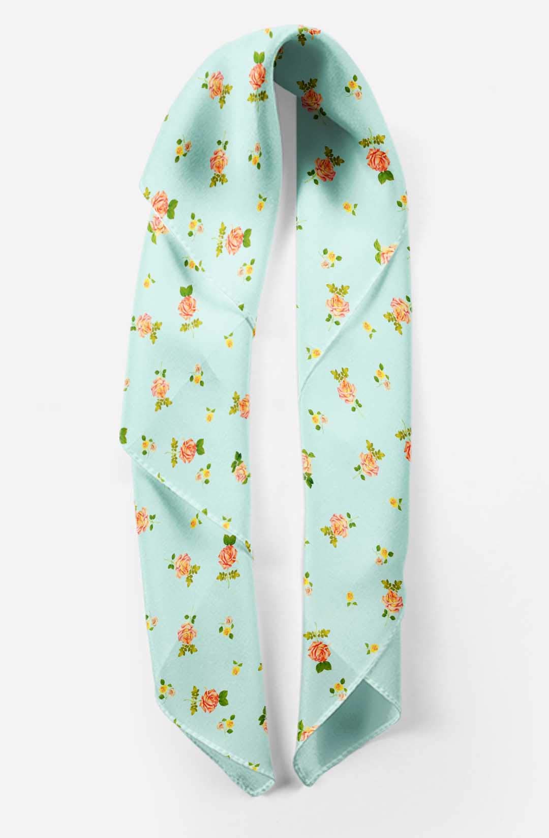 Bimba Printed Pure Silk Scarf - Women's Fashion Hair Neck Head Bandana Wrap - Perfect for Boho Style, Beach Outfits & Elegant Occasions