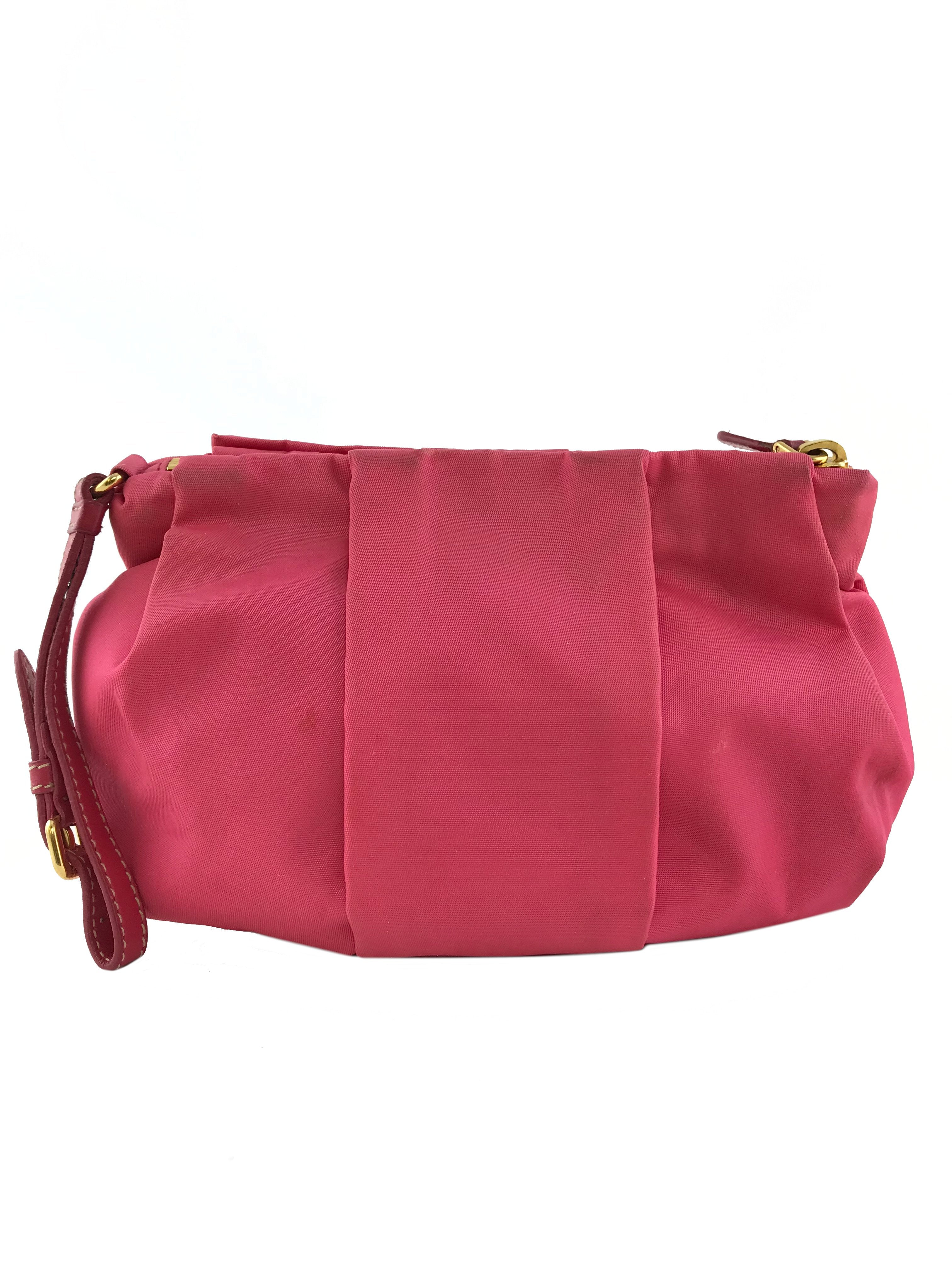 Prada Zip Top Pleated Satin Wristlet Bag - Luxury Designer Clutch for Women | Perfect for Evening Parties, Weddings & Special Occasions