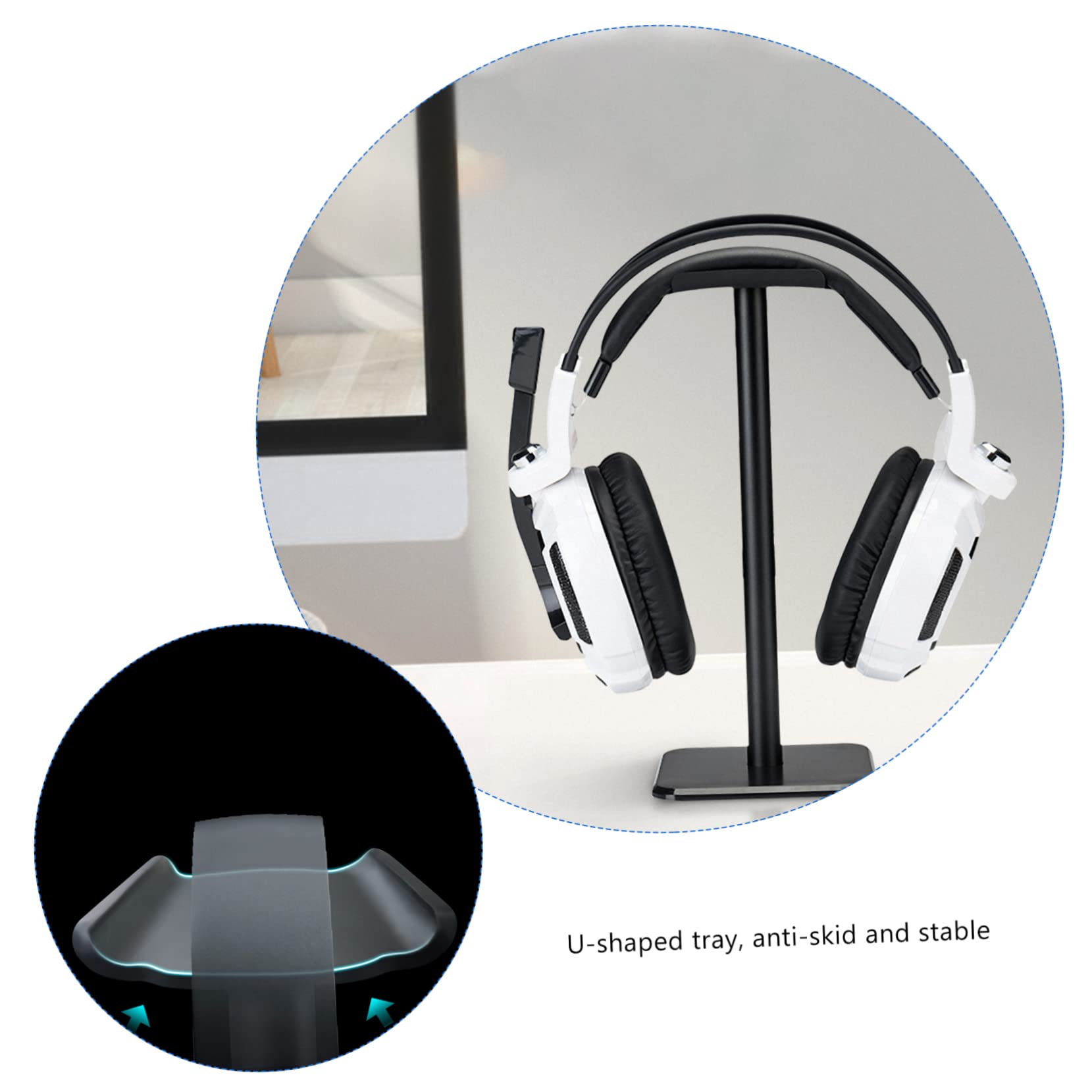 Gadpiparty 2-Pack Ergonomic Headphone Stand - Compact Gaming Headset Holder with Sturdy ABS Base for Desk, PC & Console Setup | Perfect for Gamers, Streamers & Home Office Organization