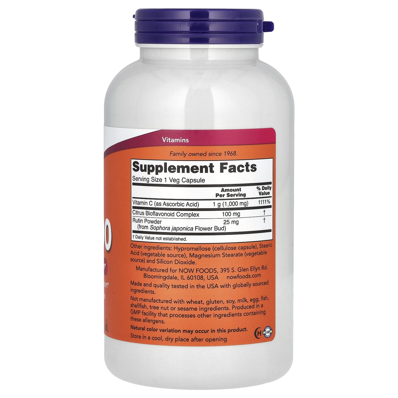 Now Foods Vitamin C 1000mg with Rose Hips - 250 Capsules for Immune Support & Antioxidant Protection - Daily Supplement for Skin Health & Collagen Boost
