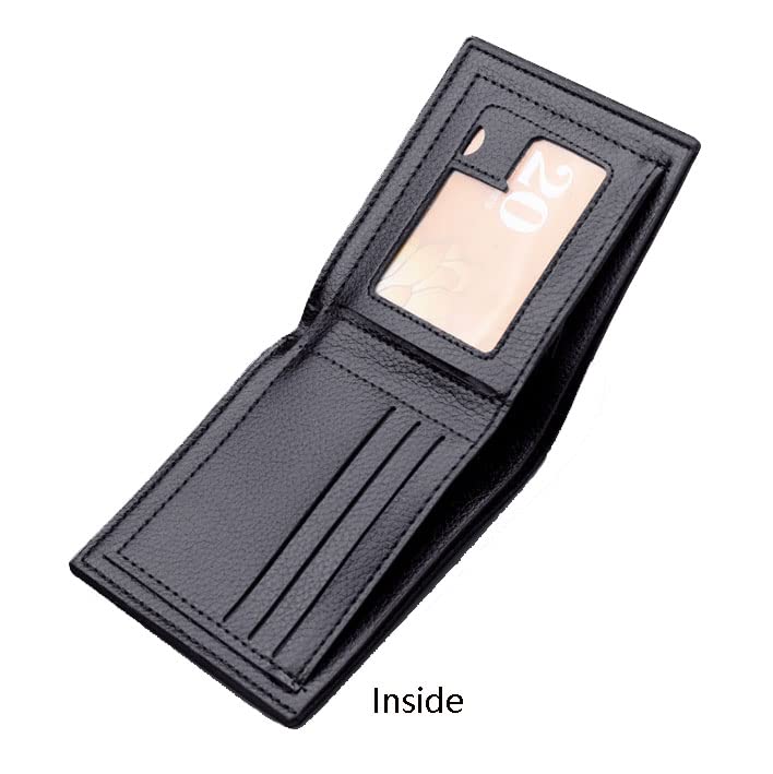 Slim Minimalist Wallet for Men with Money Clip & Zipper - RFID Blocking Bifold PU Leather Wallet with Credit Card Slots & Coin Purse - Perfect for Everyday Carry, Travel & Business (Black)
