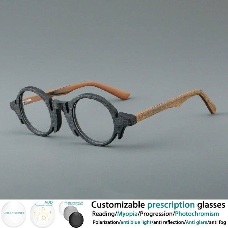CCspace Women's Full Rim Round Acetate Eyeglasses Frame 303370 - Stylish & Lightweight for Work, Reading & Everyday Wear