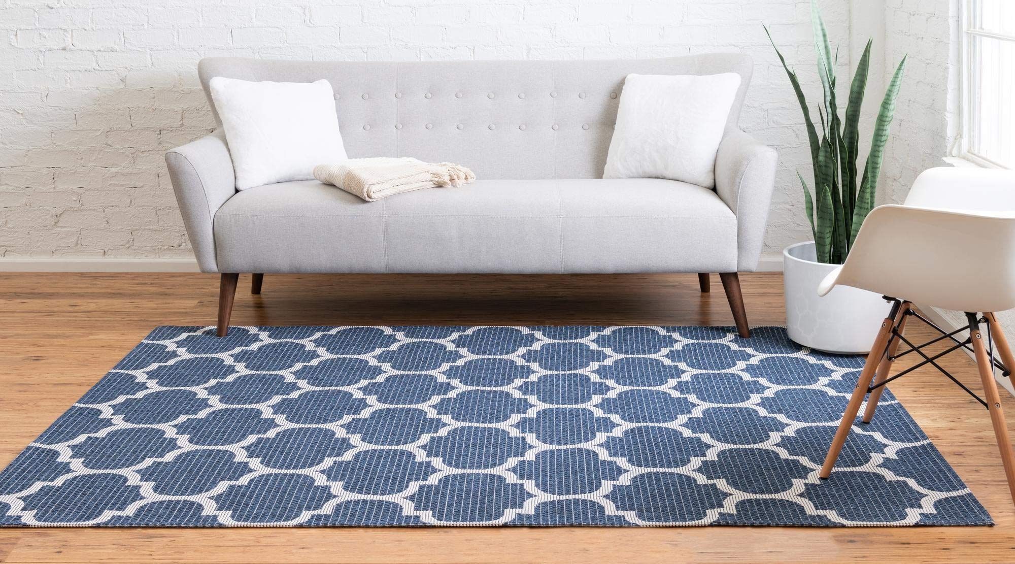 Georgia Collection 6' x 9' Navy Blue Flatweave Rug - Soft Modern Area Rug for Living Room, Dining Room & Open Floor Plans | Durable & Stylish Home Decor