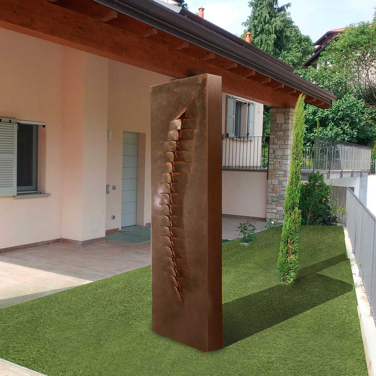 Lisca Corten Steel Sculpture - Modern Outdoor Garden Art for Patio, Yard, and Home Decor