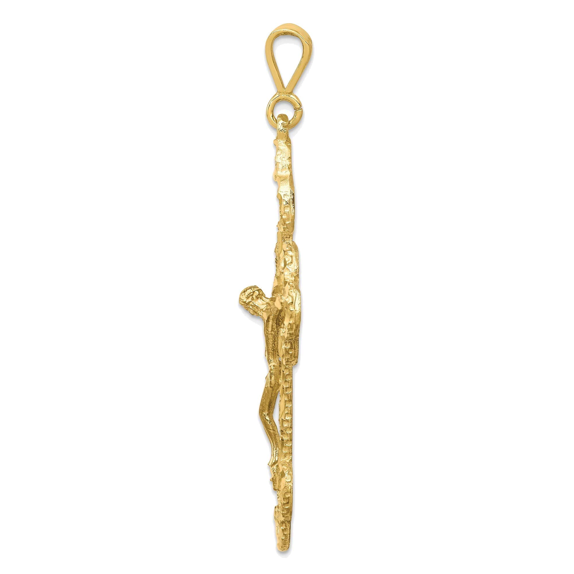 10K Yellow Gold Crucifix Charm Jewelry for Religious Gifts