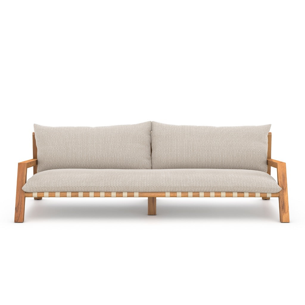 Soren Outdoor Sofa Faye Sand - Waterproof Patio Furniture Set for Backyard, Garden, Poolside - Comfortable All-Weather Wicker Sectional Couch with Pillows - Perfect for Relaxing, Entertaining Guests, and Outdoor Lounging
