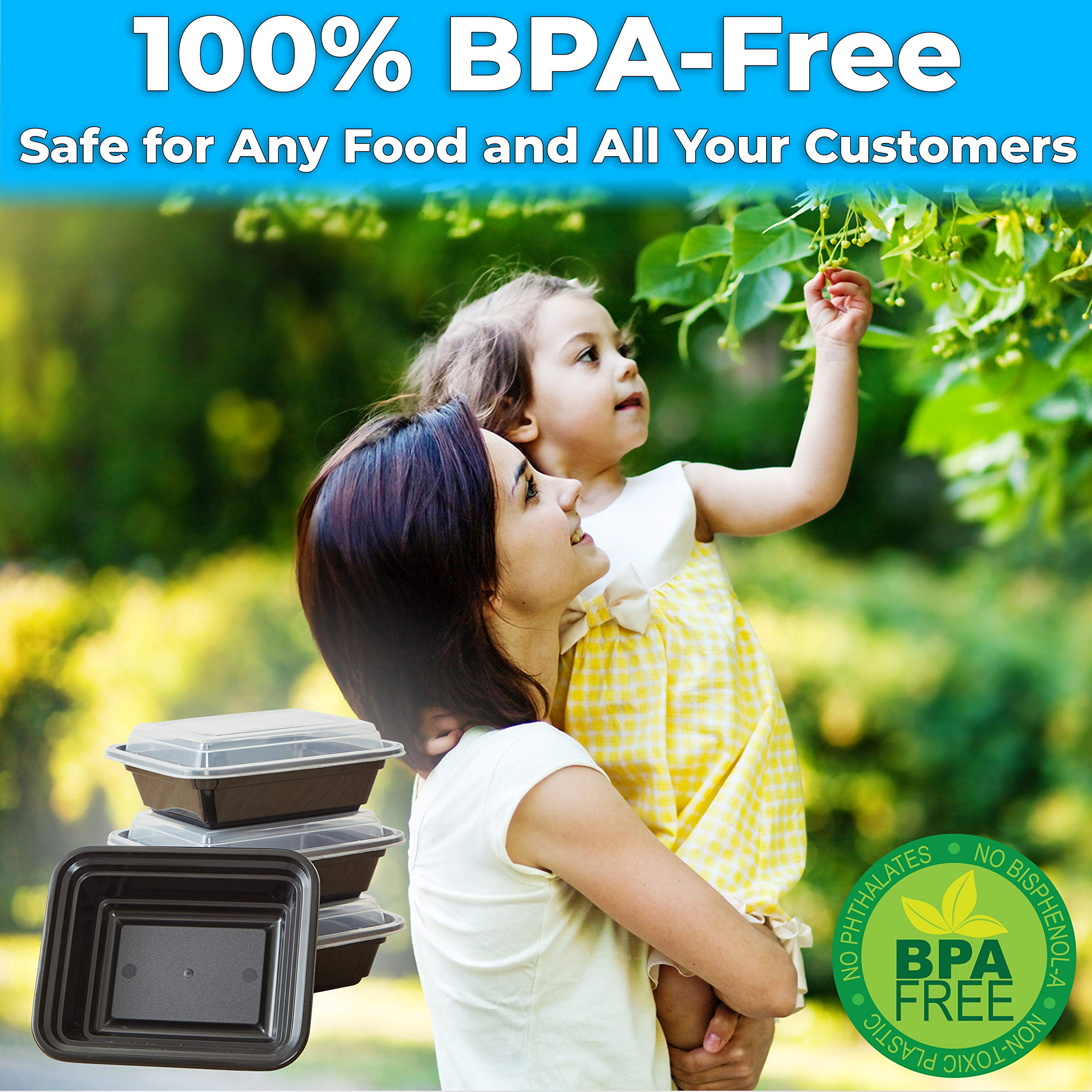 Premium 12 oz BPA-Free Plastic Food Storage Containers with Lids - 25-Pack Commercial Grade Durable, Leakproof & Microwavable - Perfect for Meal Prep, Restaurant To-Go Orders, Leftovers & Home Kitchen Organization