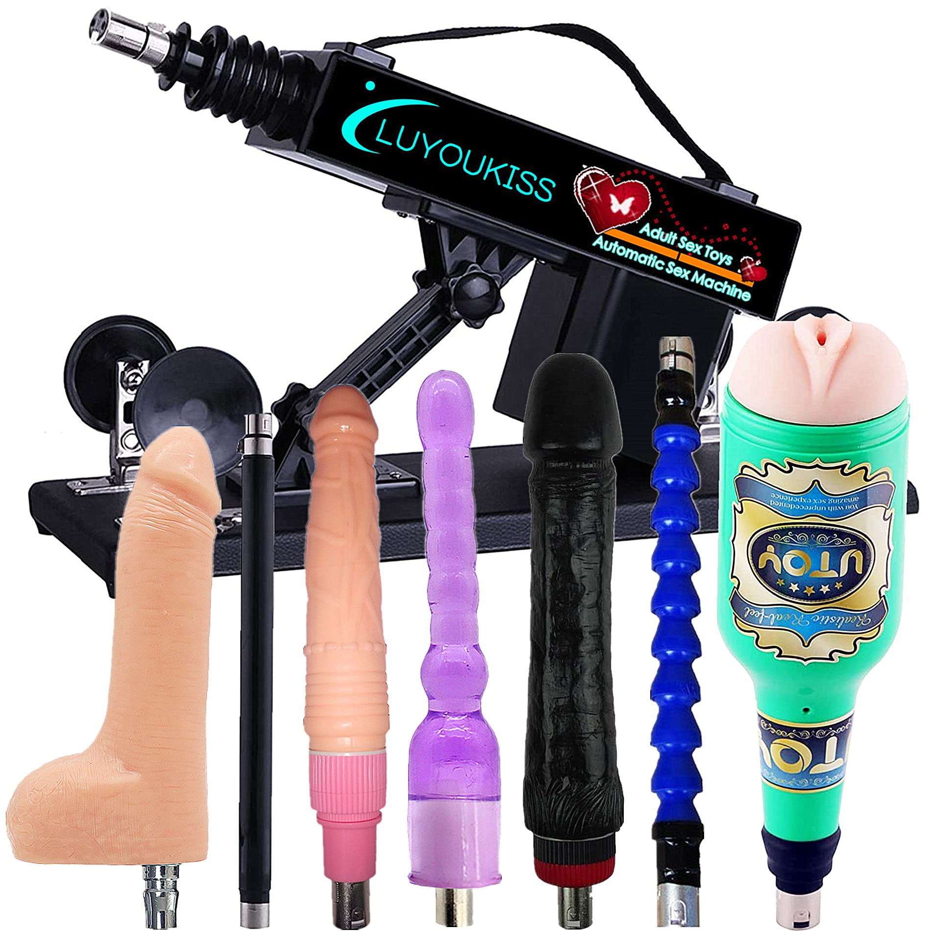 Premium Adjustable Sex Machine for Couples - Automatic Thrusting Dildo with 7 Attachments | Male & Female Masturbation Toy | Adult Love Machine Device | Perfect for Bedroom Fun, Couples Play & Solo Pleasure
