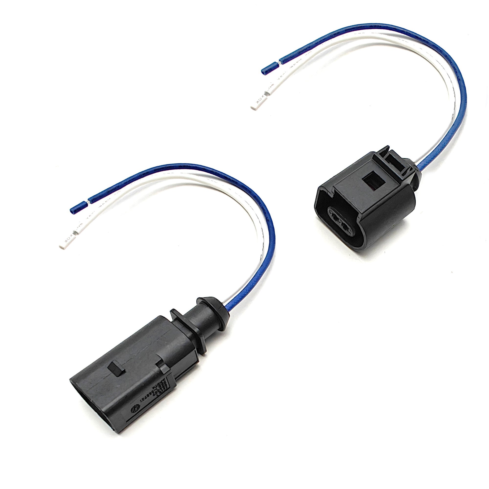 2 Way Male/Female Electrical Connectors with Pigtails - Compatible with Audi, VW, BMW, Mini Lighting Retrofit - Perfect for Car Headlight, Fog Light, and Interior LED Upgrades