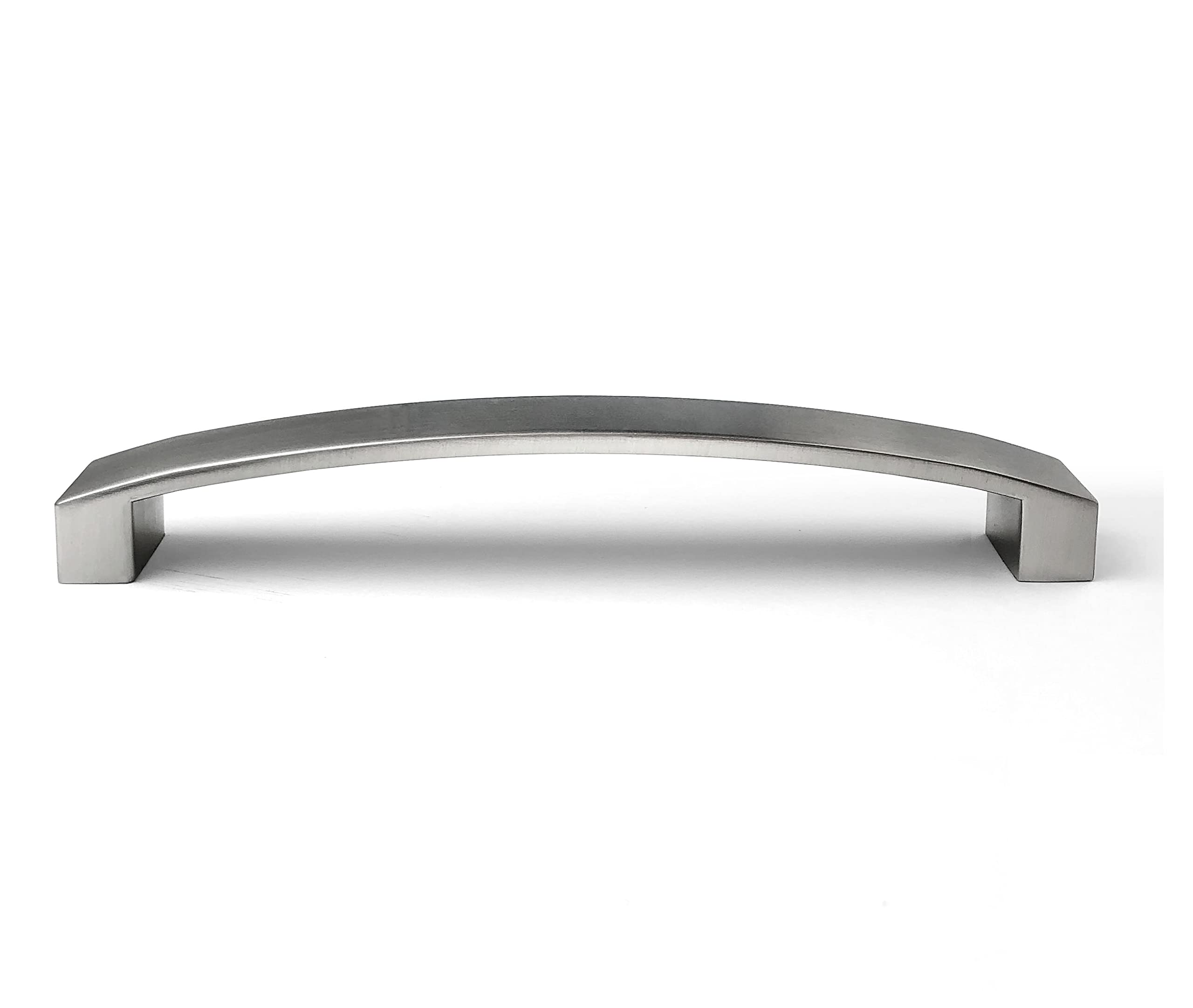 ANGSTROM 5-Pack 6.25 Inch Brushed Nickel Curved Arch Cabinet Pulls - Zinc Alloy Handles for Kitchen Cabinets, Dressers & Furniture Drawers - Modern Hardware Upgrade for Home Renovation