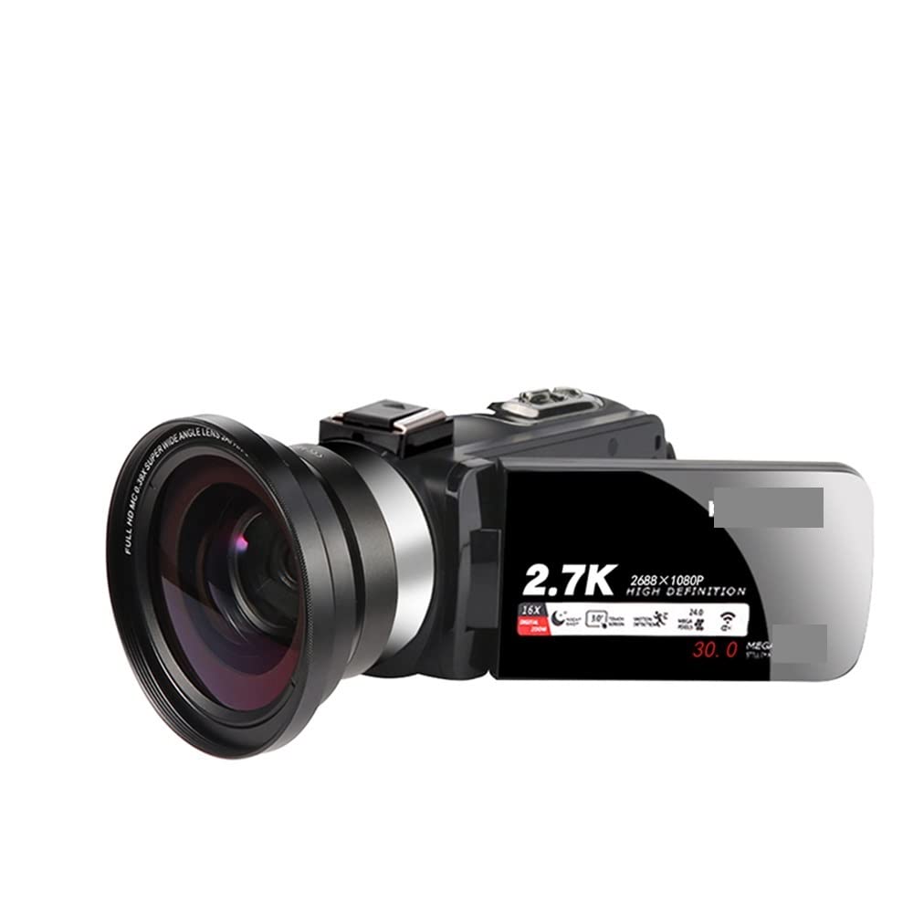 BODORME 2.7K Digital Video Camera with 16X Zoom, Touch LCD Screen, 64GB SD Card & Lens - Portable Camcorder for Vlogging, Travel, Home Movies and YouTube Recording