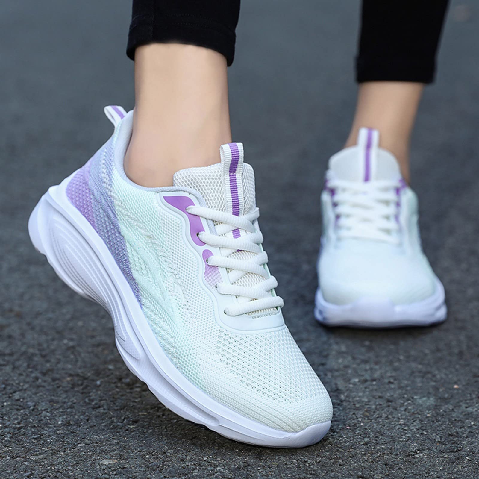 Women's Casual Sneakers - Non-Slip Comfortable Lightweight Walking Shoes with Breathable Mesh for Jogging, Gym & Everyday Wear | Fashionable Slip-On Athletic Shoes for Women