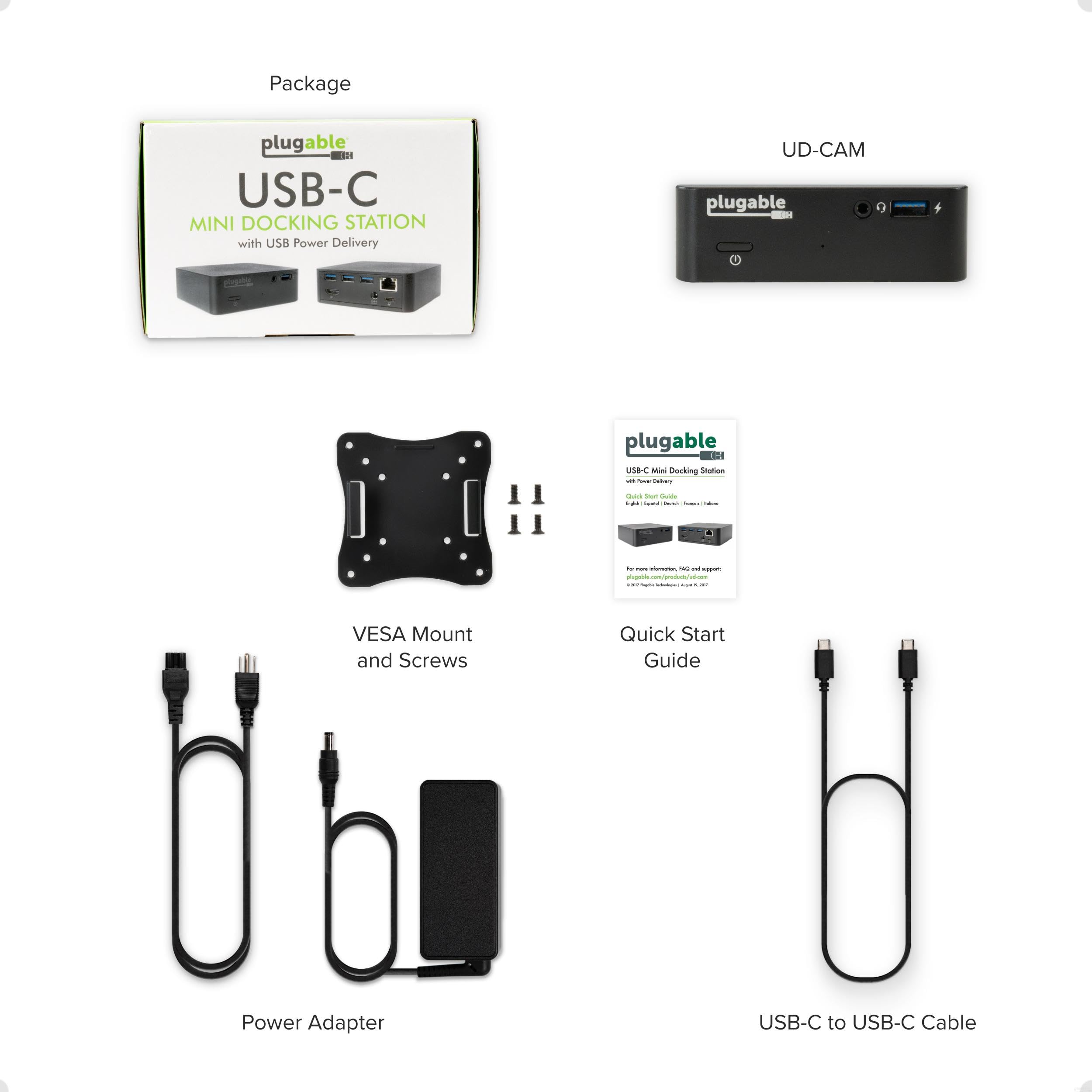 Plugable USB C Docking Station with 85W Charging | Thunderbolt 4/3 & USB4 Compatible | VESA Mount | HDMI 4K@30Hz, Ethernet, 4x USB 3.0 Ports | Works with MacBook, Windows & Chromebook Laptops | Perfect for Home Office, Gaming & Multi-Monitor Setup