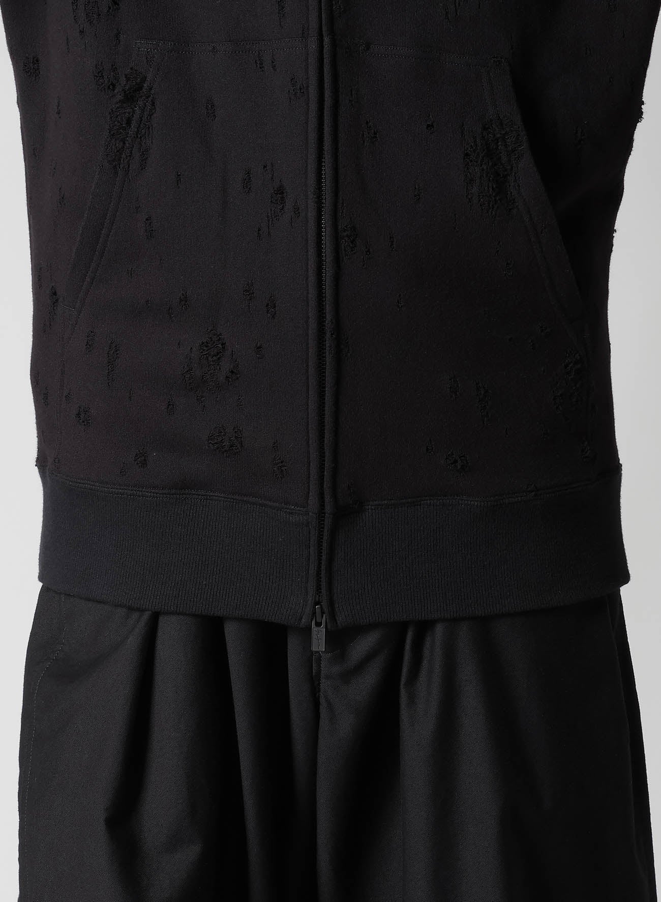 Damaged Lining Yoke Hoodie - Trendy Distressed Streetwear for Men & Women | Perfect for Casual Outfits, Layering & Urban Fashion